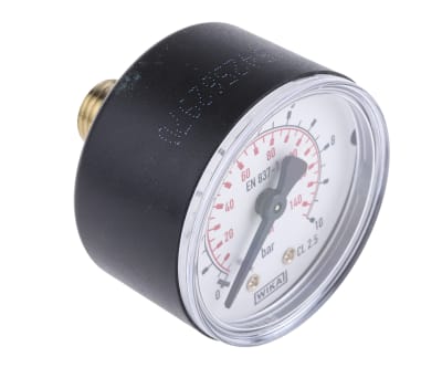 Product image for PRESSURE GAUGE,50MM DIA 0-10BAR R1/4