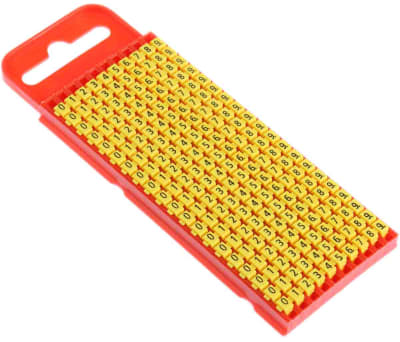 Product image for Yellow clip on cable marker,size 1 0-9