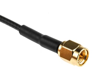 Product image for SMA RF coax cable assembly, RG174, gold