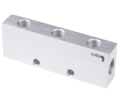 Product image for 3 outlet double sided manifold,G3/8 G1/4