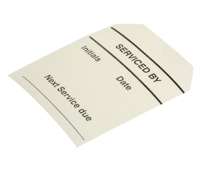 Product image for Equipment tag 'SERVICED BY',60x70mm