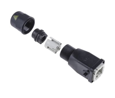 Product image for Han A Cable Mount Connector Connector Insert, Male, 3 Way, 10.0A, 230.0 V, 400.0 V