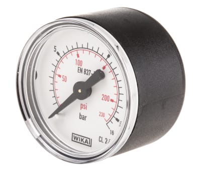 Product image for PRESSURE GAUGE,40MM DIA 0-16BAR R1/8