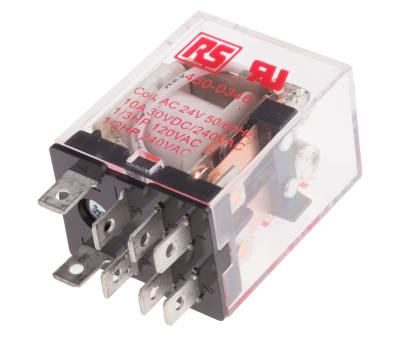 Product image for Non indicating relay, 10A DPDT 24Vac
