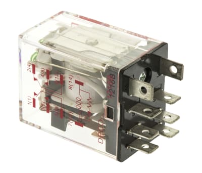 Product image for LED Indicating relay, 10A DPDT 240Vac