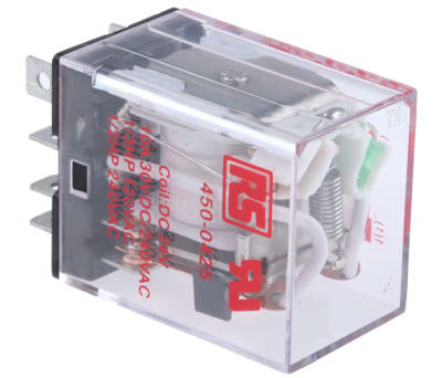 Product image for LED Indicating relay, 10A DPDT 24Vdc