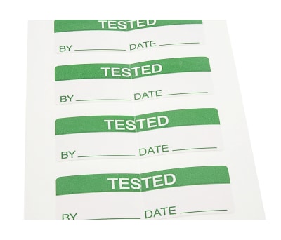 Product image for Write-on tamperproof label 'TESTED'