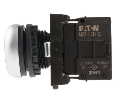 Product image for GREEN ILLUMINATED SWITCH WITH LED,12-30V