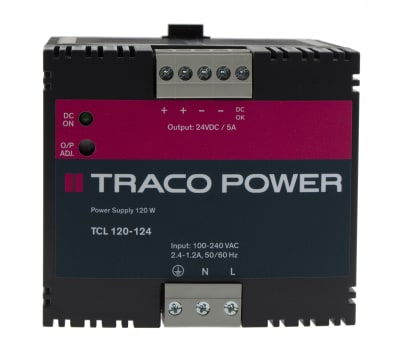 Product image for TCL DIN rail univ i/p SMPSU,24V 120W.