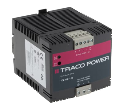 Product image for TCL DIN rail univ i/p SMPSU,24V 120W.