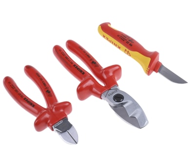 Product image for Knipex 15 Piece Electricians Tool Kit with Roll, VDE Approved