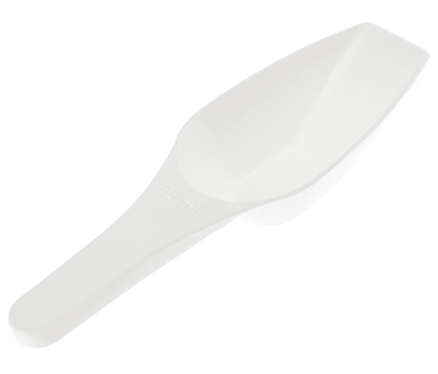 Product image for Wht PP measuring scoop w/flat base,50ml