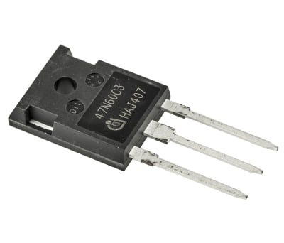 Product image for N-Channel MOSFET, 47 A, 650 V, 3-Pin TO-247 Infineon SPW47N60C3FKSA1