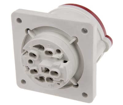 Product image for IP44 3PN+Estraight panel socket,16A 400V