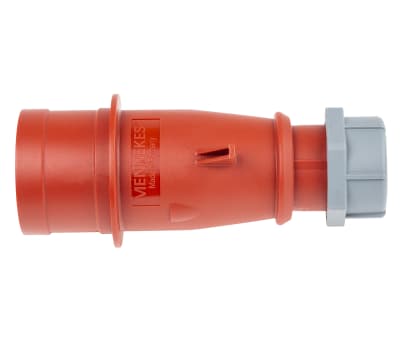 Product image for MENNEKES, AM-TOP IP44 Red Cable Mount 5P Industrial Power Plug, Rated At 32.0A, 400 V