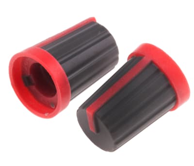 Product image for Knob soft touch spline shaft Grey/Red