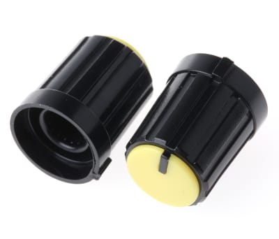 Product image for Knob push on spline shaft Black/Yellow