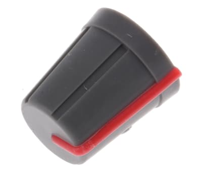 Product image for Knob soft touch 6mm D shaft Grey/Red