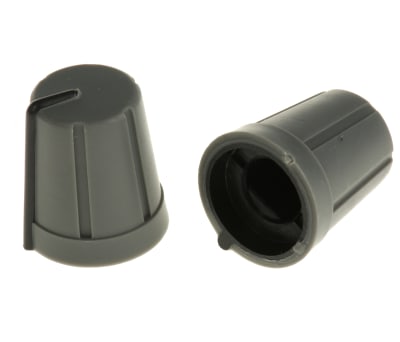 Product image for Knob soft touch 6.35mm Dshaft Grey/Black