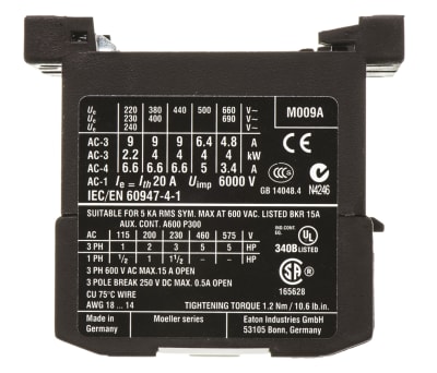 Product image for CONTACTOR 24VDC 4KW 1NC 3 POLE