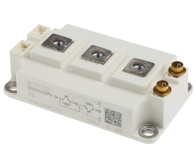 Product image for Semikron SKM200GB125D, SEMITRANS3 , N-Channel Dual Half Bridge IGBT Module, 200 A max, 1200 V, Panel Mount