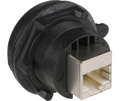 Product image for IP68 CAT5E RJ45 PANEL MOUNTED COUPLER