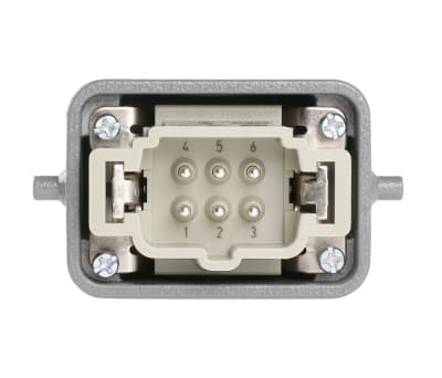 Product image for 6 way top entry hooded plug,16A PG16