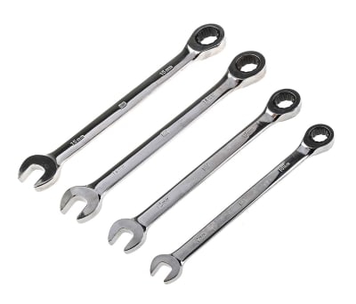 Product image for 4 piece ratcheting gear spanner set