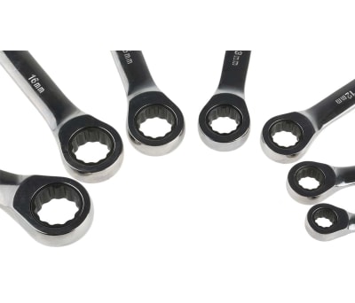 Product image for 7 piece ratcheting gear spanner set