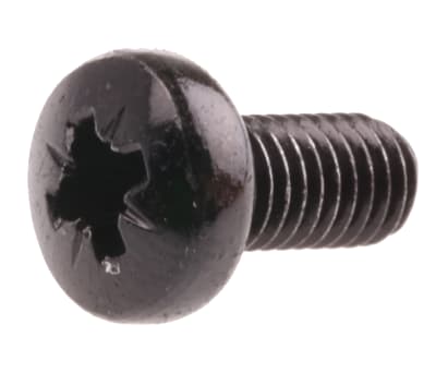 Product image for Black steel cross pan head screw,M5x10mm