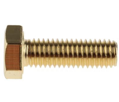 Product image for Plain Brass Hex Bolt, M8 x 25mm