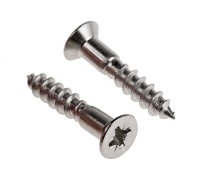 Product image for Cross csk head woodscrew,No.10x1in