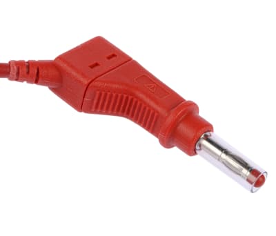 Product image for Red SIL test lead w/stack plug,1mx4mm