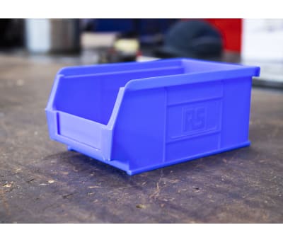 Product image for BLUE POLYPROP STORAGE BIN,101X167X76MM