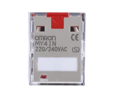 Product image for 4PDT std relay w/LED & button,220/240Vac