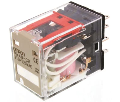 Product image for 4PDT plug-in relay,5A 110/120Vac coil