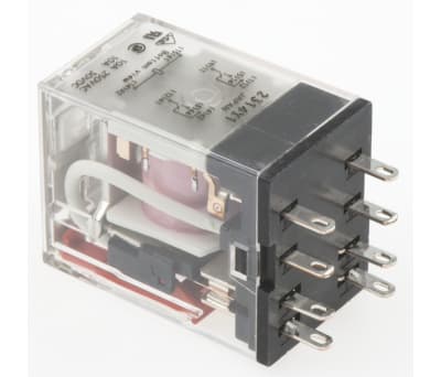 Product image for MY2 mini 10A DPDT ind relay, 110/120Vac