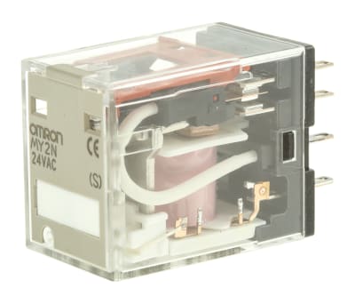 Product image for MY2N mini 10A DPDT ind relay, 24Vac