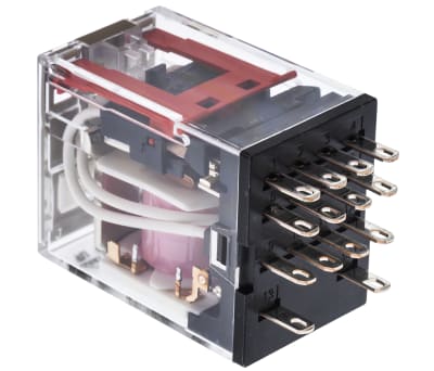 Product image for 4PDT plug-in relay,5A 24Vac coil