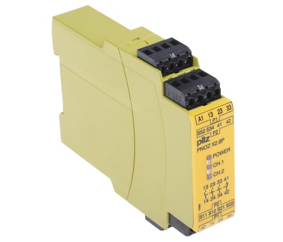 Product image for Pilz 24 → 240 V ac/dc Safety Relay - Single or Dual Channel With 3 Safety Contacts PNOZ X Range with 1 Auxiliary