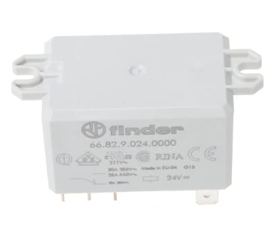 Product image for DPDT flange relay,30A NO/10A NC 24Vdc