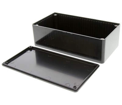 Product image for IP54 black ABS plastic box,150x80x46mm