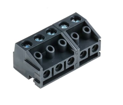 Product image for 5 way PCB mount pluggable screw terminal