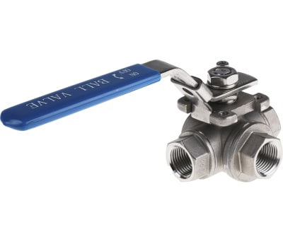 Product image for S/steel L port ball valve,1/2in BSP F