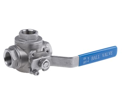 Product image for S/steel L port ball valve,3/4in BSP F