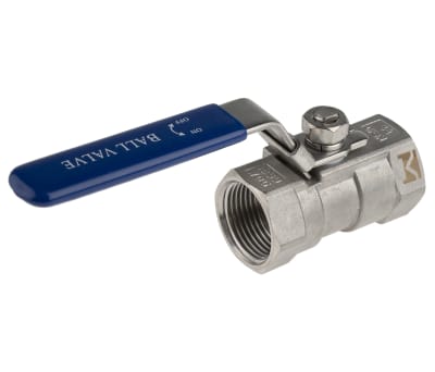 Product image for S/steel 1 pc ball valve,3/4in BSPP F-F