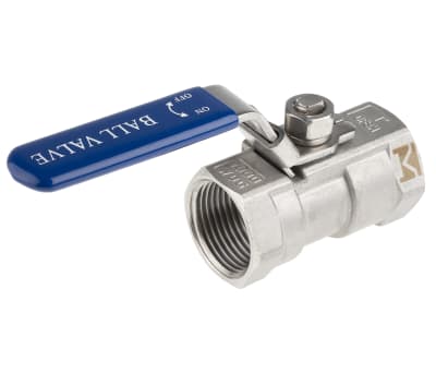 Product image for S/steel 1 pc ball valve,1in BSPP F-F