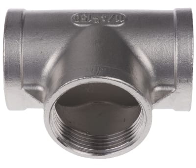 RS PRO, RS PRO Stainless Steel Pipe Fitting, Tee Circular Tee, Female G  1/2in x Female G 1/2in x Female G 1/2in, 499-2981