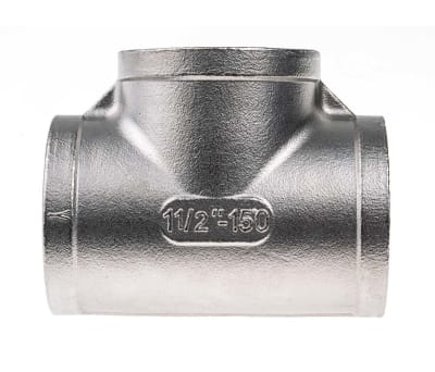 Product image for S/steel equal tee,1 1/2in BSPP F x 3