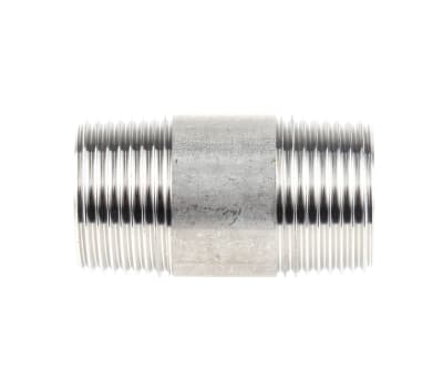 Product image for S/steel barrel nipple,1in BSPT M-M